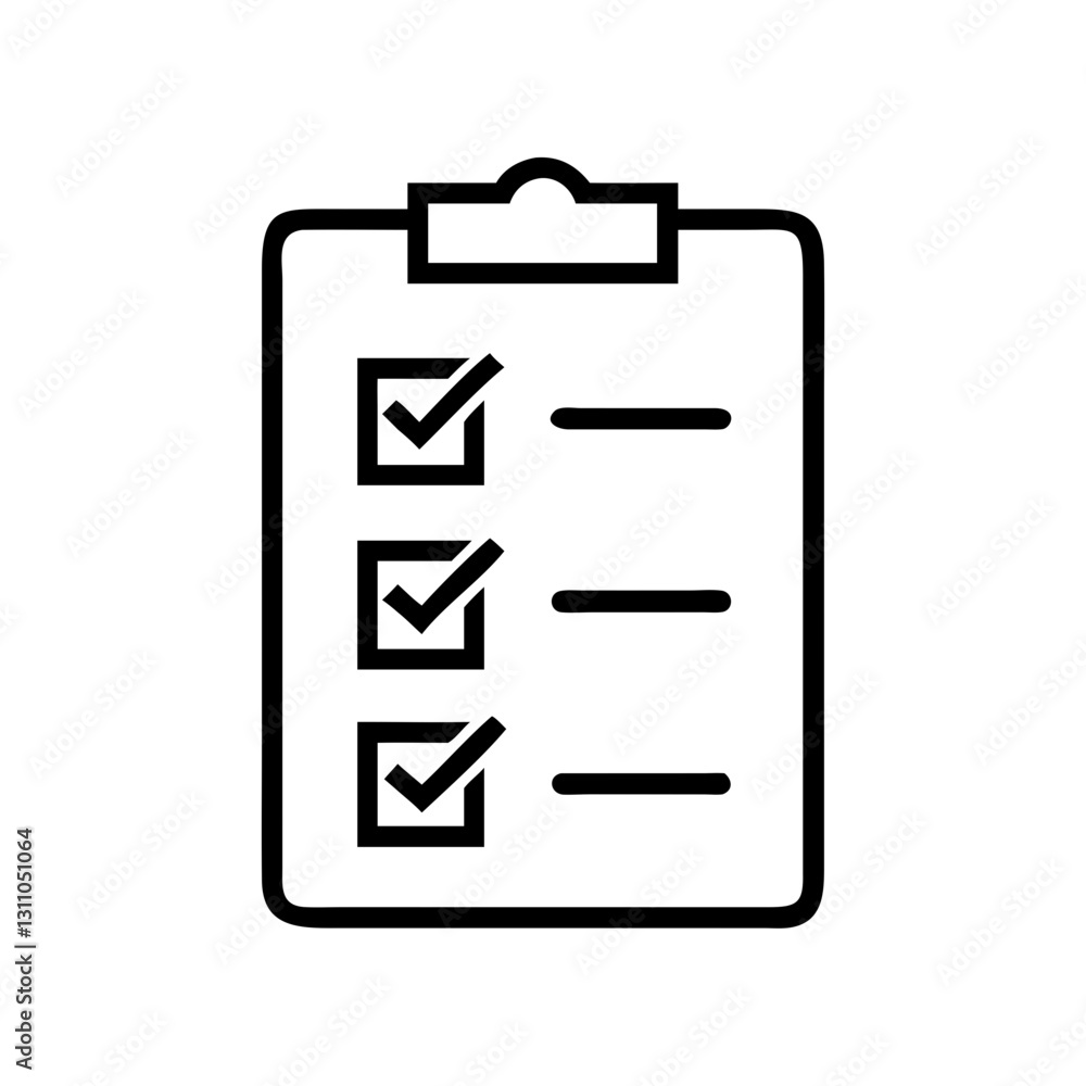 Minimalist Checklist Icon for Task Management, Productivity, and Business Planning Minimalist Checklist Icon for Task Management, Productivity, and Business Planning