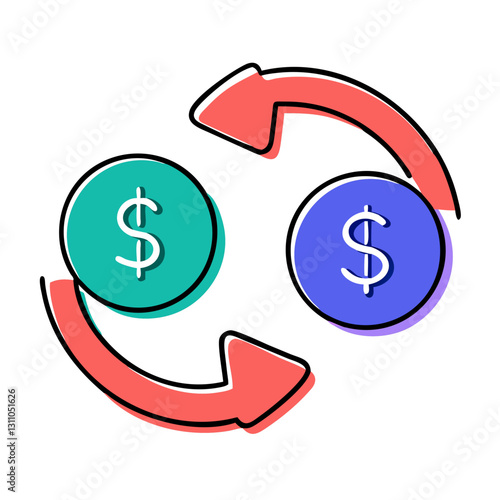 Currency Exchange Icon for Money Transfers, Banking, and Financial Transactions