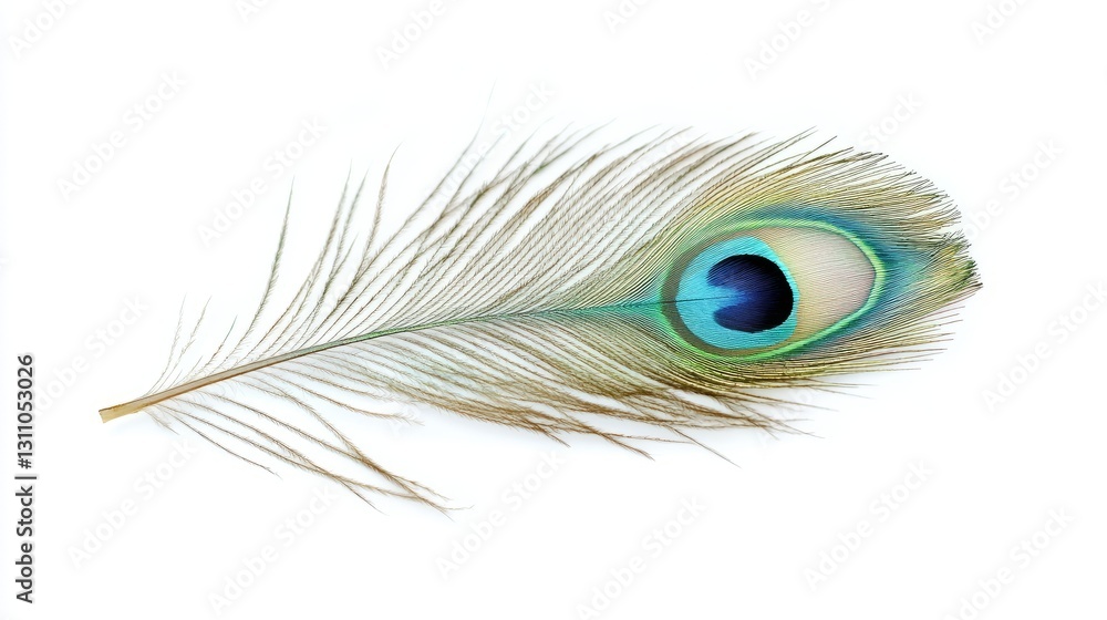 Obraz premium Vintage Vintage Peacock Perspective Feather Faded Greens
