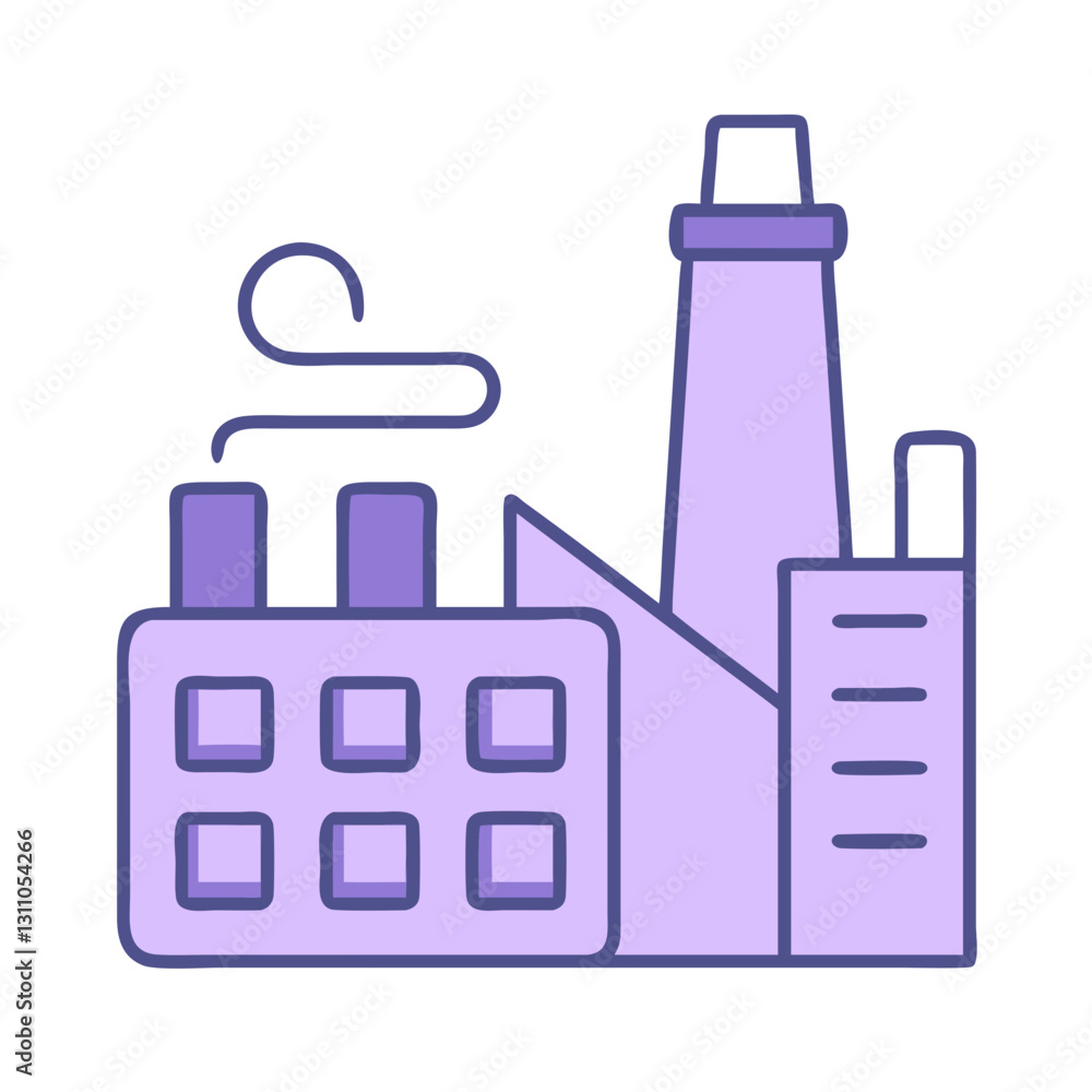 Industrial Factory Icon for Manufacturing, Business Growth, and Economic Development Industrial Factory Icon for Manufacturing, Business Growth, and Economic Development
