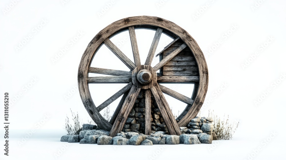 Fototapeta premium Underwater Vintage Water Perspective Wooden Wheel Faded