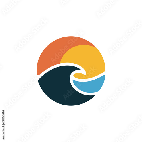 Wave Sea and Sun Logo