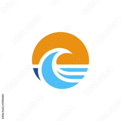 Wave Sea and Sun Logo
