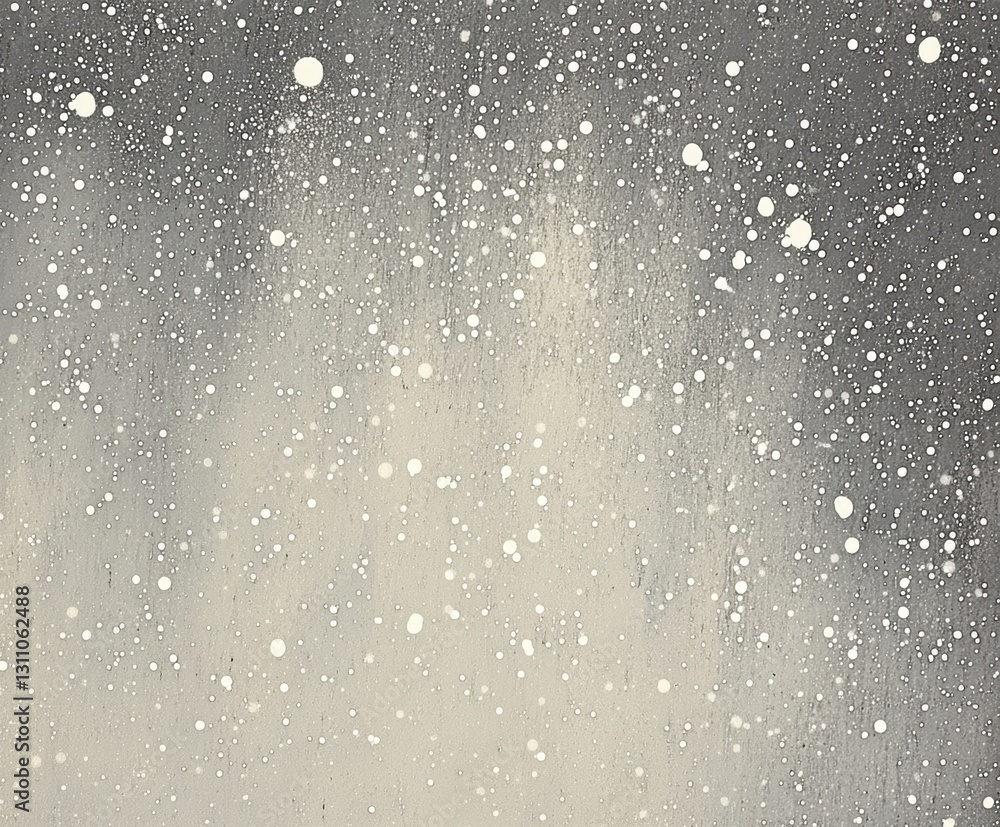 Obraz premium Snowfall abstract art: A serene abstract artwork showcasing a gentle snowfall. The image captures the delicate dance of snowflakes in the air, evoking a sense of calm and winter's beauty.