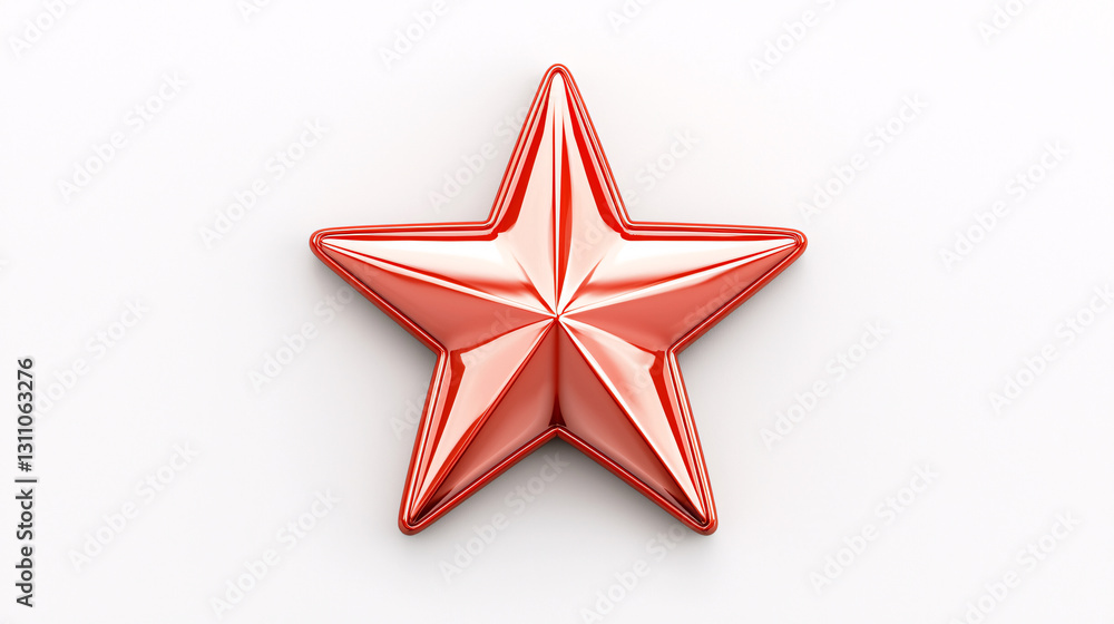 Obraz premium Glossy Reflective Holiday Decoration Five Pointed Star Ornament Festive Cheer Celebration Design Object