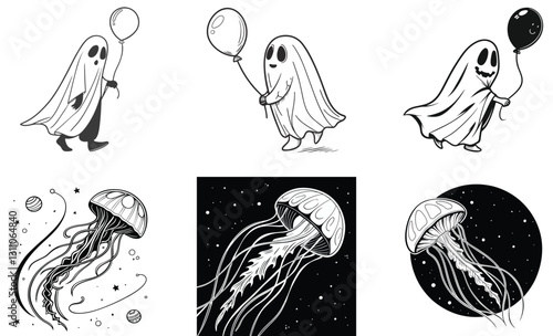 Hand drawn miscellaneous doodle illustration