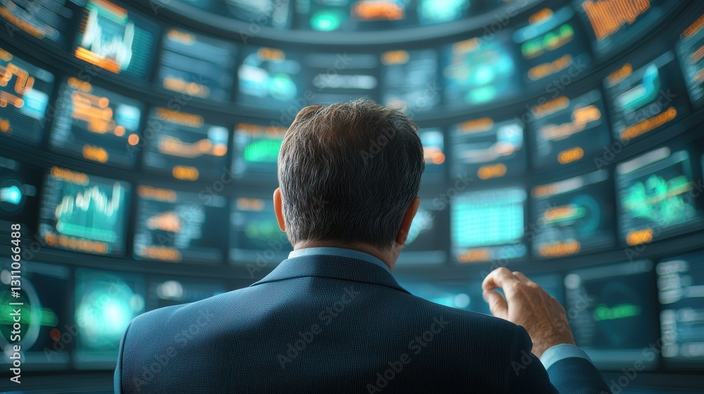 A professional analyzing data on multiple screens, showcasing trends and insights in a high-tech environment. A professional analyzing data on multiple screens, showcasing trends and insights in a high-tech environment.
