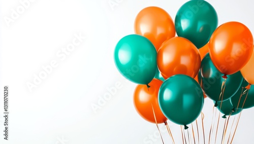 Wallpaper Mural Vibrant orange and teal balloons on white background Torontodigital.ca