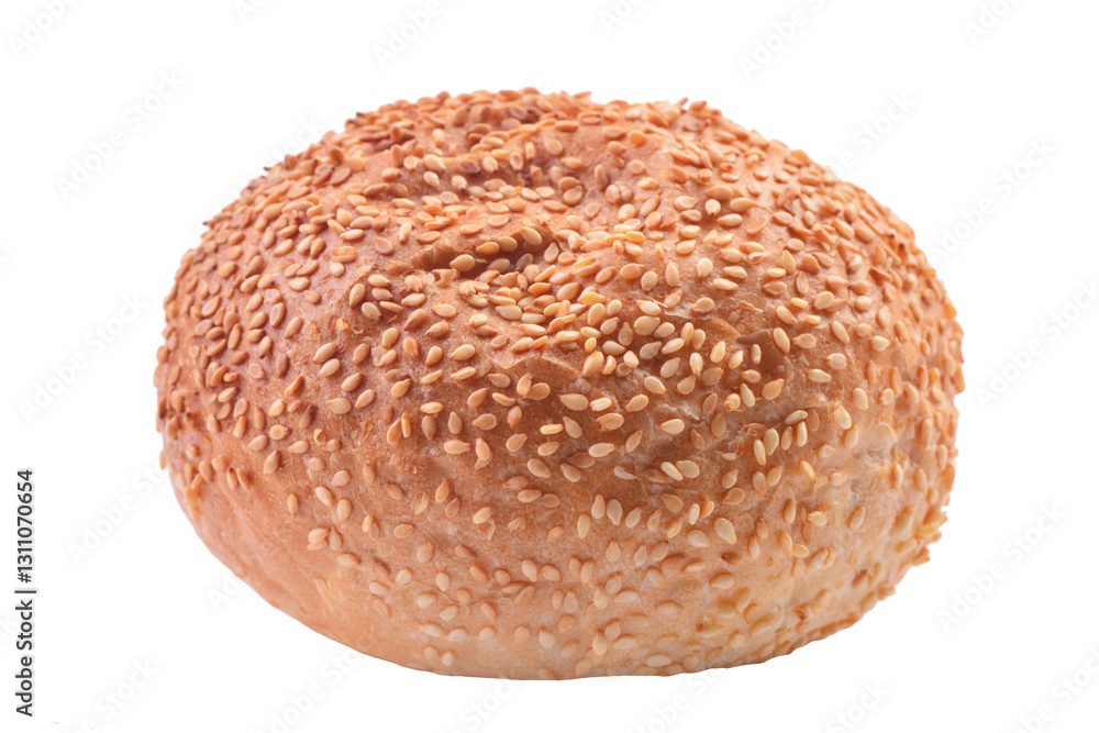 Bread with sesame seeds isolated