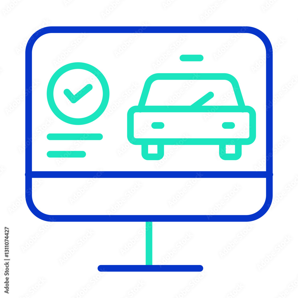 On Car Service outline dual color icon On Car Service outline dual color icon