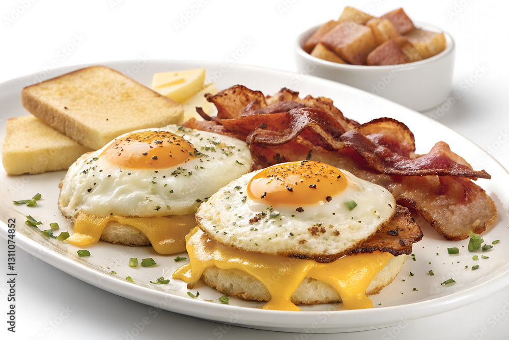 fried eggs with bacon fried eggs with bacon