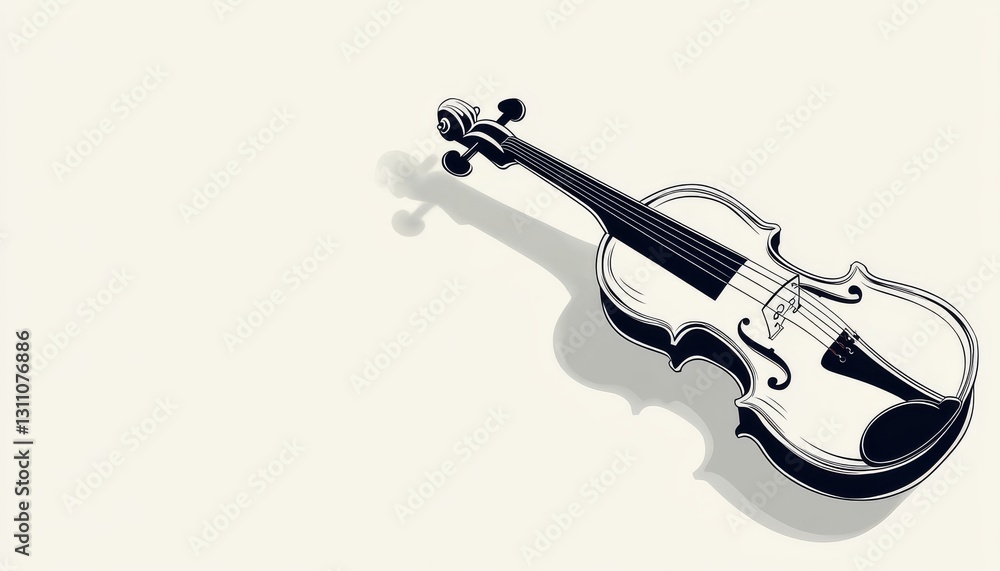 Obraz premium Violin illustration on plain background