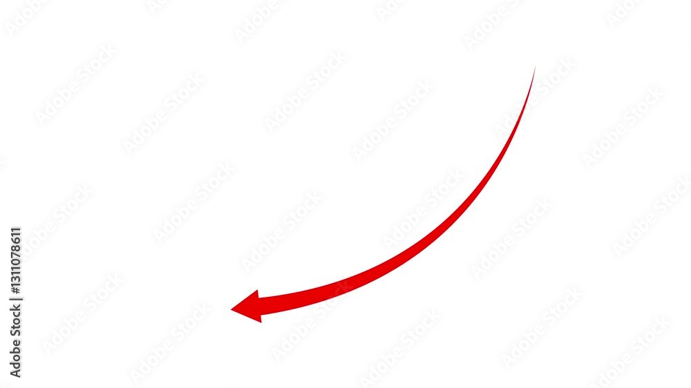 business growth concept with down arrow animated on a white background. business chart. business growth concept with down arrow animated on a white background. business chart.