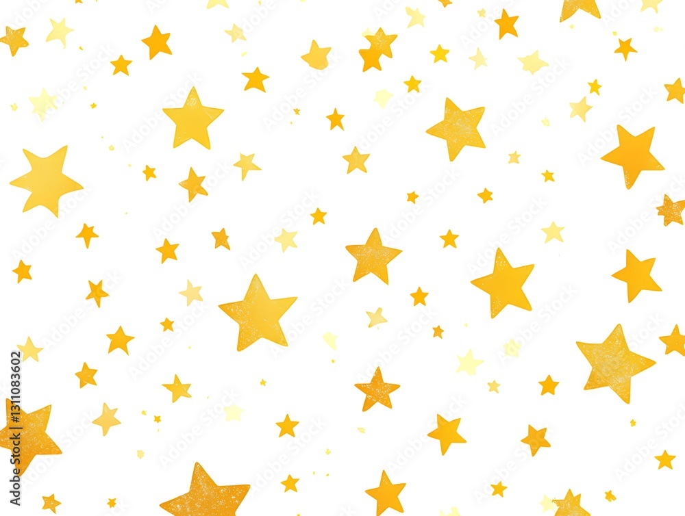 white background and yellow stars scattered in different sizes, evenly distributed white background and yellow stars scattered in different sizes, evenly distributed