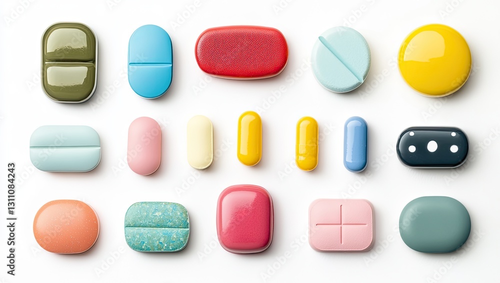 Colorful pills arranged on white background (1) Colorful pills arranged on white background (1)