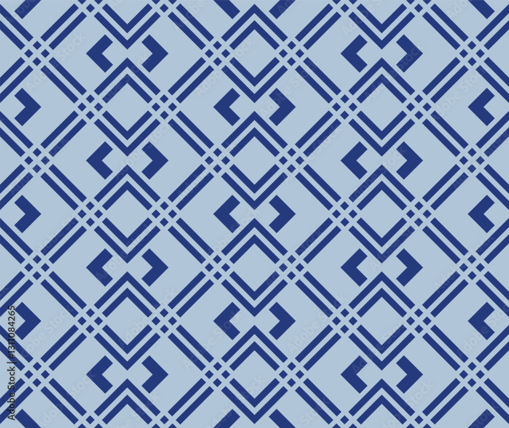 Fototapeta premium Japanese Square Diamond Line Vector Seamless Pattern