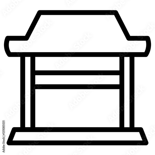 Hinese Gateway Paifang Line Icon