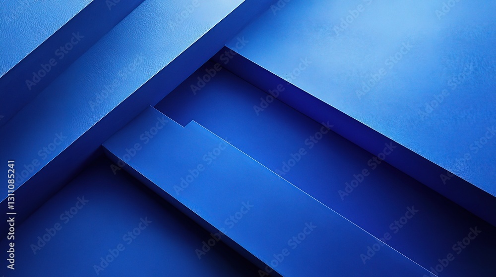 Obraz premium Abstract Geometric Lines and Shapes in Dynamic Blue Tones