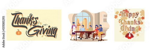 Families celebrate Thanksgiving by enjoying roasted pumpkin and turkey.