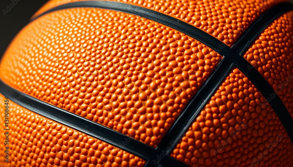 Fototapeta premium A close up capture of the texture of a basketball