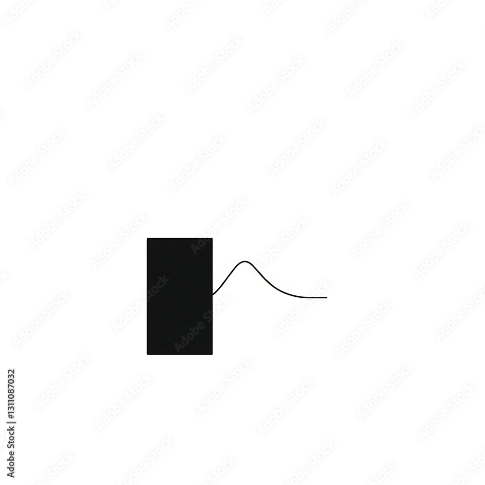 Minimalist Monochromatic Geometric Illustration on White Background Minimalist Monochromatic Geometric Illustration on White Background