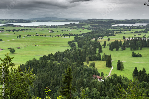 Scenic Bavarian Landscape from Neuschwanstein Castle