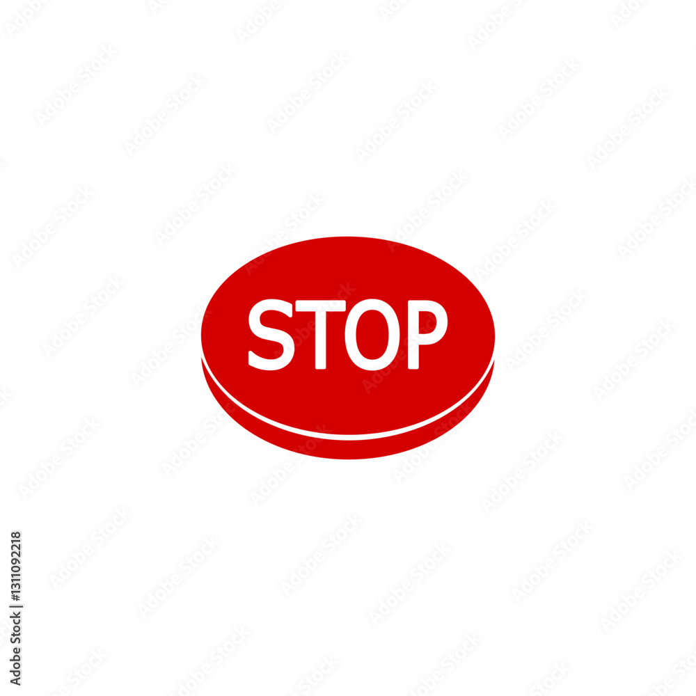 Stop round button icon isolated on white background Stop round button icon isolated on white background