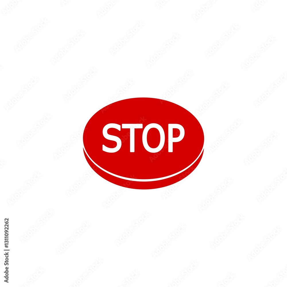 Stop round button icon isolated on white background Stop round button icon isolated on white background