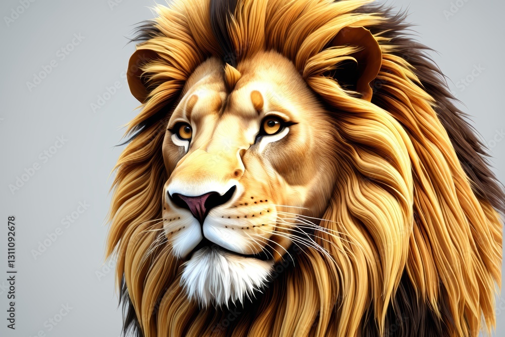 Fototapeta premium there is a lion with a very long mane and a big face