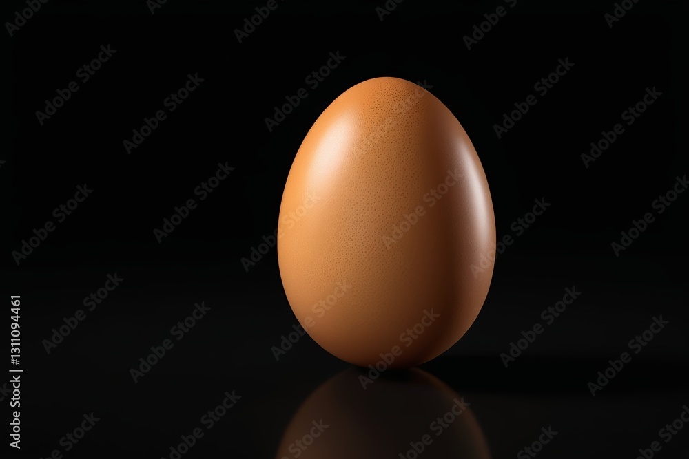 a close up of a brown egg on a black surface a close up of a brown egg on a black surface