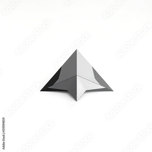 Free Download Monochromatic Geometric Illustration with Sharp Angles on White Background - GFXLoad