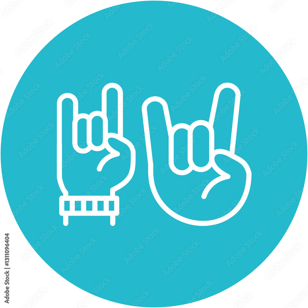 Rock Hand Gesture Icon Rock Hand Gesture Icon