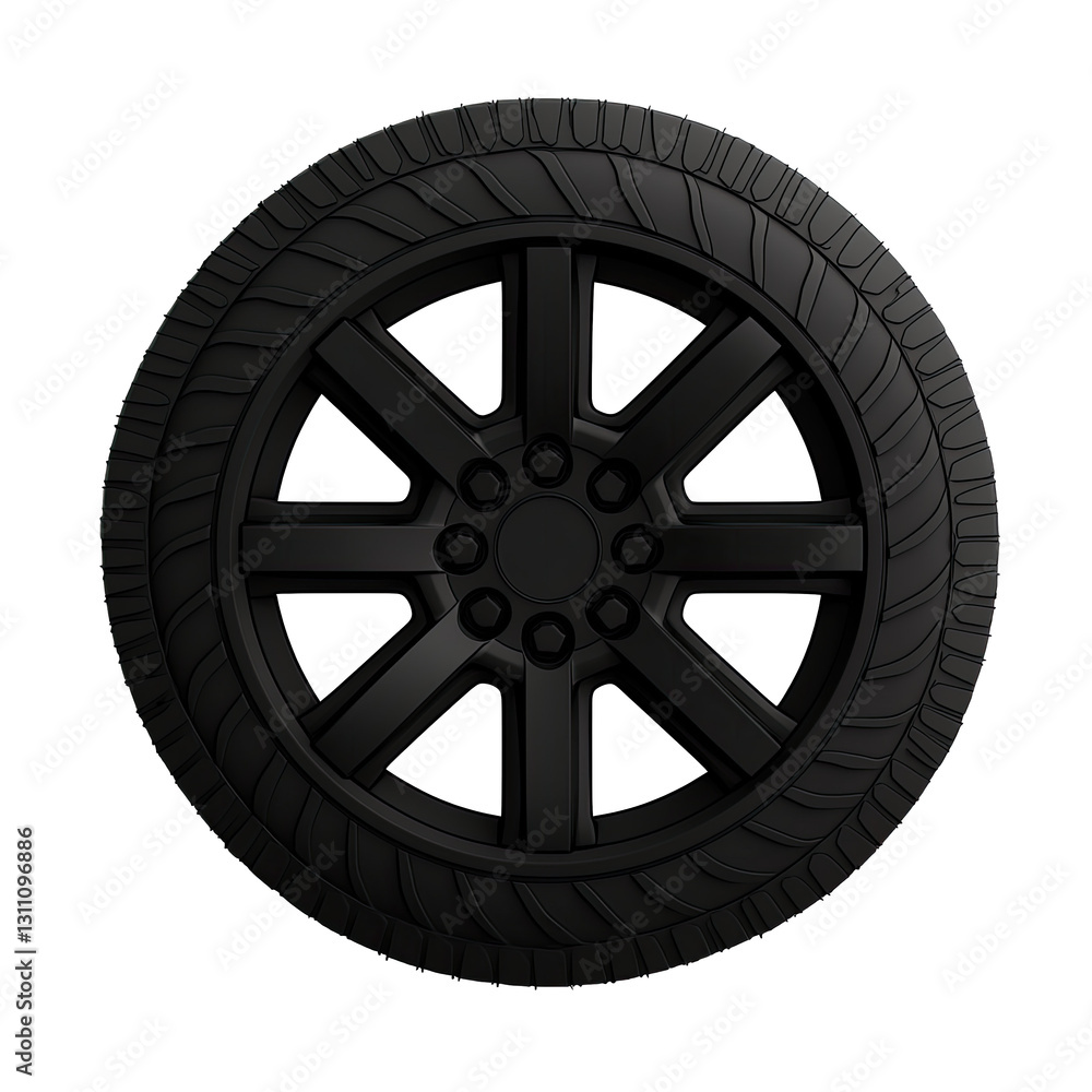 A sleek black tire with an elegant design for vehicles. A sleek black tire with an elegant design for vehicles.