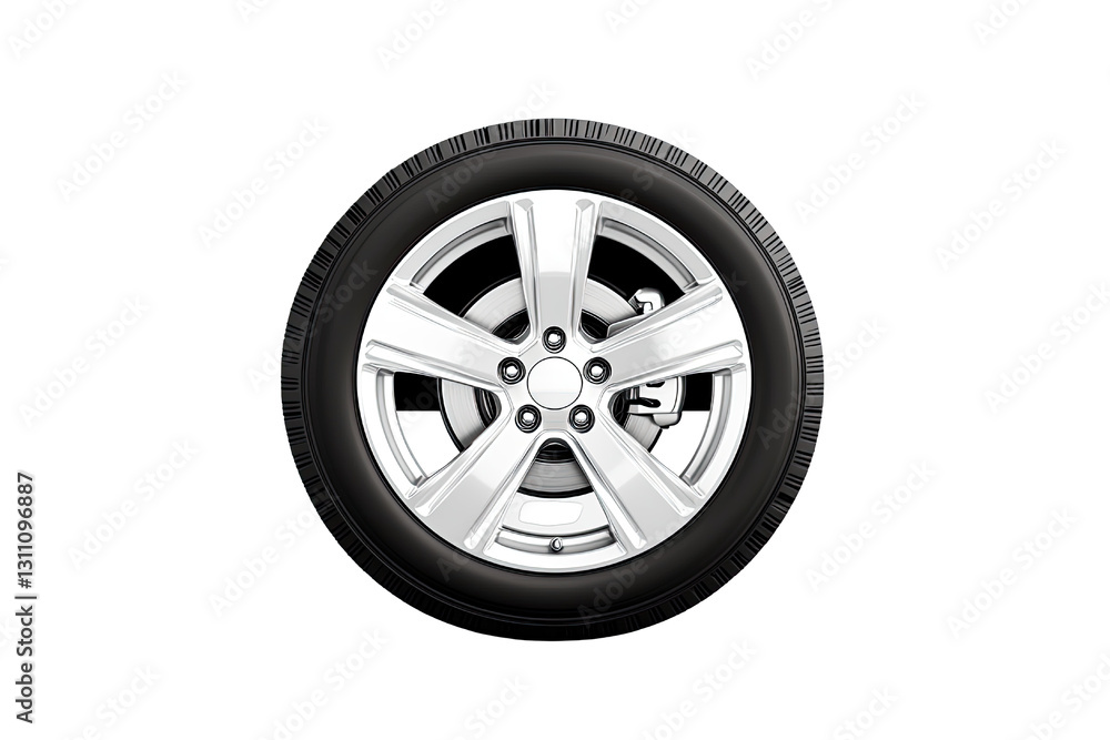 Obraz premium A sleek car wheel showcasing modern automotive design.