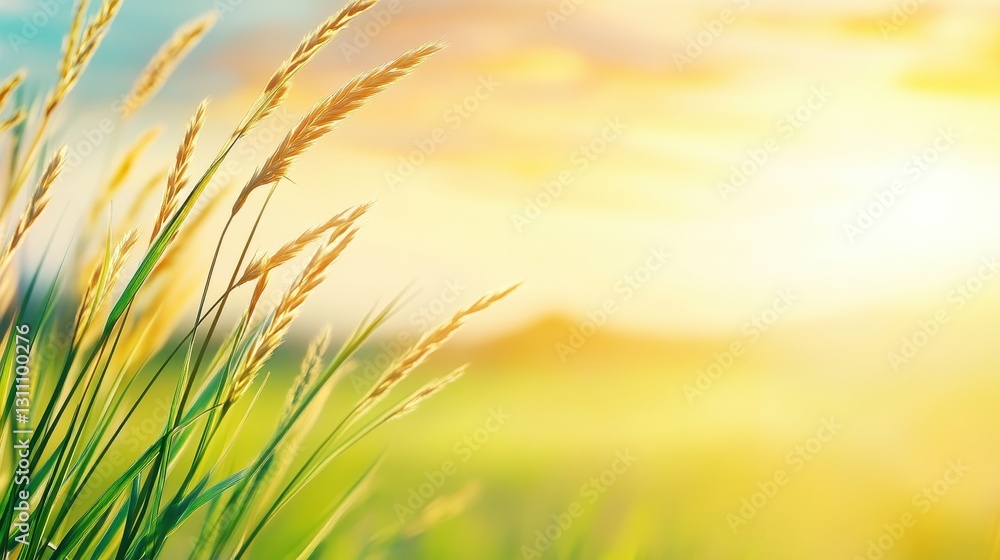 Tall Wheat Stalks Elegantly Swaying In Golden Glow Tall Wheat Stalks Elegantly Swaying In Golden Glow