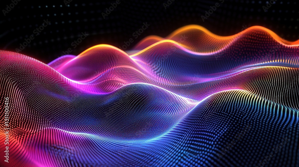 Abstract Digital Background with Glowing Lines and Wave Pattern Abstract Digital Background with Glowing Lines and Wave Pattern