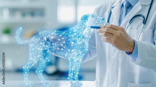 Veterinarian Studies Futuristic Digital Canine Image