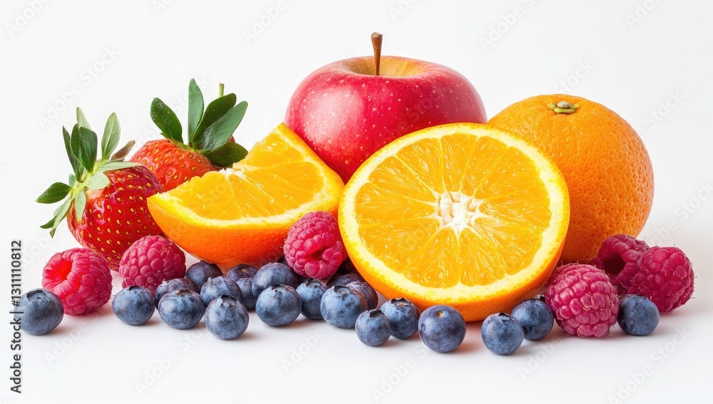 Colorful fruits on a white background Colorful fruits on a white background