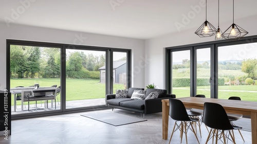 Modern Living Room with Open View and Elegant Outdoor Space