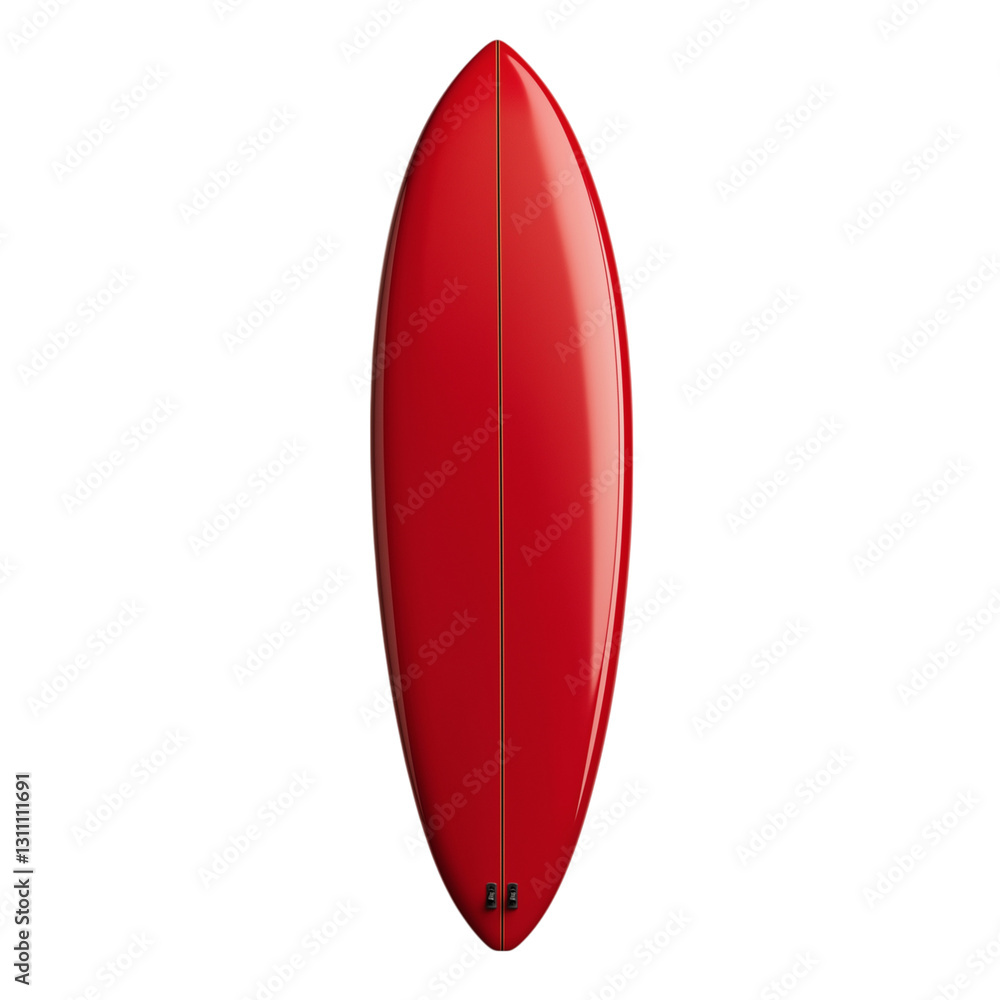 Red Surfboard isolated on transparent background Generative Ai. Red Surfboard isolated on transparent background Generative Ai.