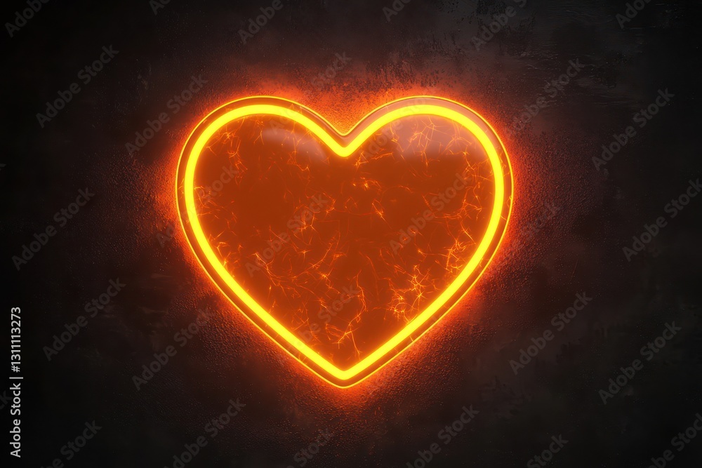 3D neon orange heart render, perfect for charity and donation branding purposes. 3D neon orange heart render, perfect for charity and donation branding purposes.