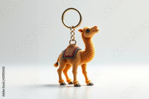 there is a toy camel that is standing on a keychain