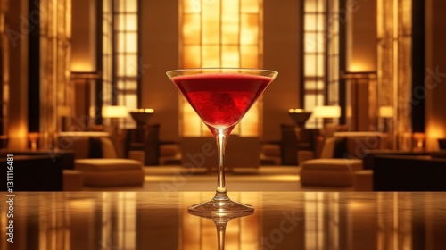 Luxurious Martini in Elegant Lobby photo