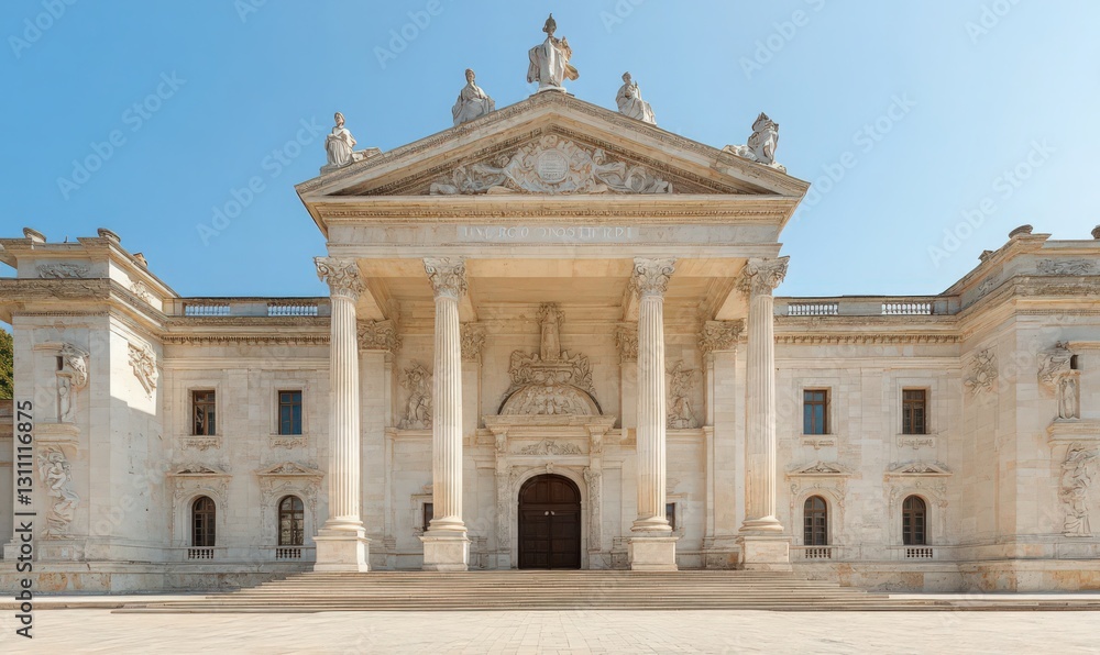 Obraz premium Grand Classical Building Facade Under Bright Blue Sky