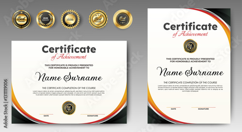 Multipurpose Certificate Template Abstract For Diploma Award Graduation template. vector