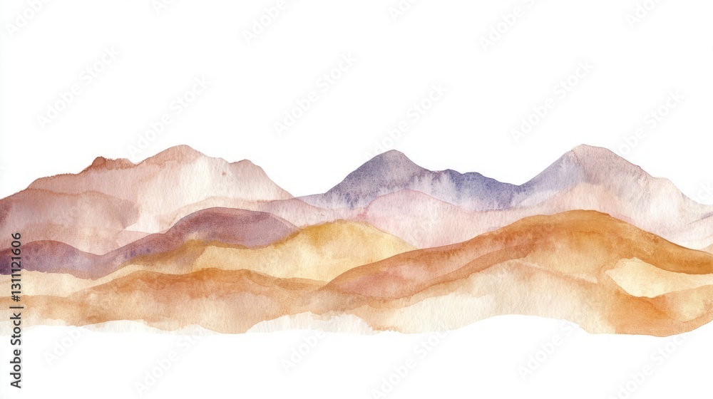 Fototapeta premium Generic Watercolor Desert Moment Hues Pastel Delicate