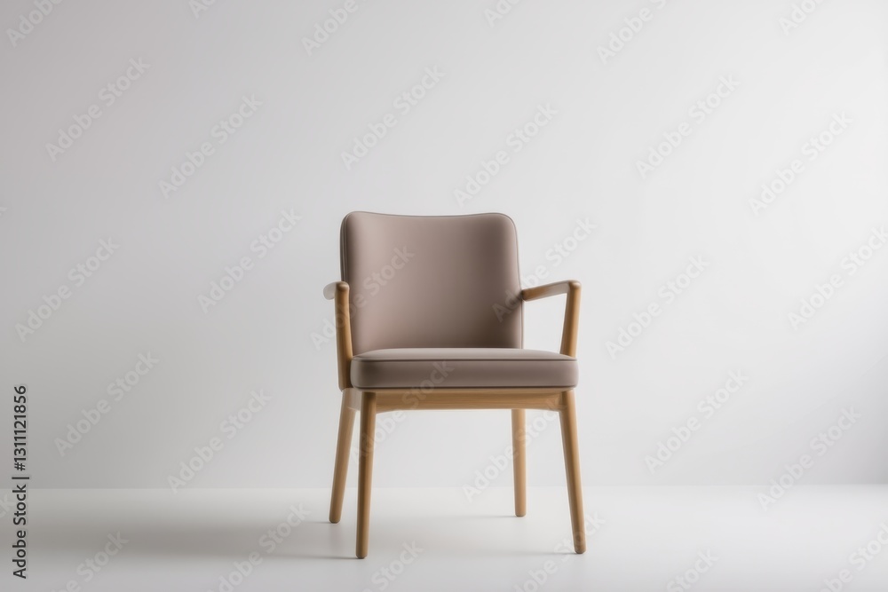 there is a chair with a cushion on it in a white room there is a chair with a cushion on it in a white room