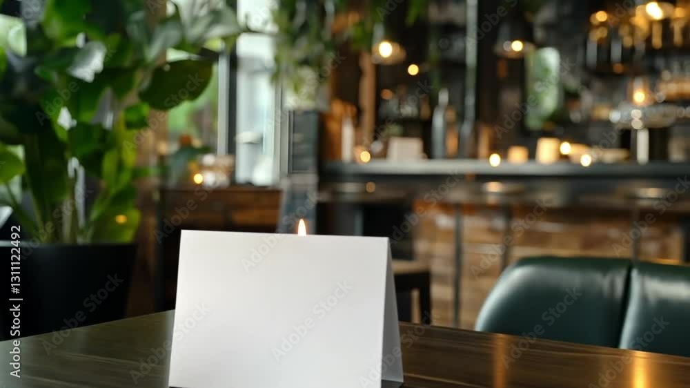 Blank Menu in Restaurant Interior, ready for custom text Blank Menu in Restaurant Interior, ready for custom text