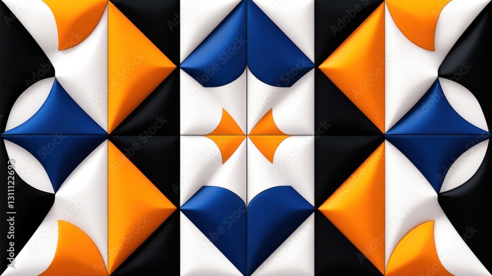 Symmetrical Mosaic Tile Design with Geometric Formations Symmetrical Mosaic Tile Design with Geometric Formations