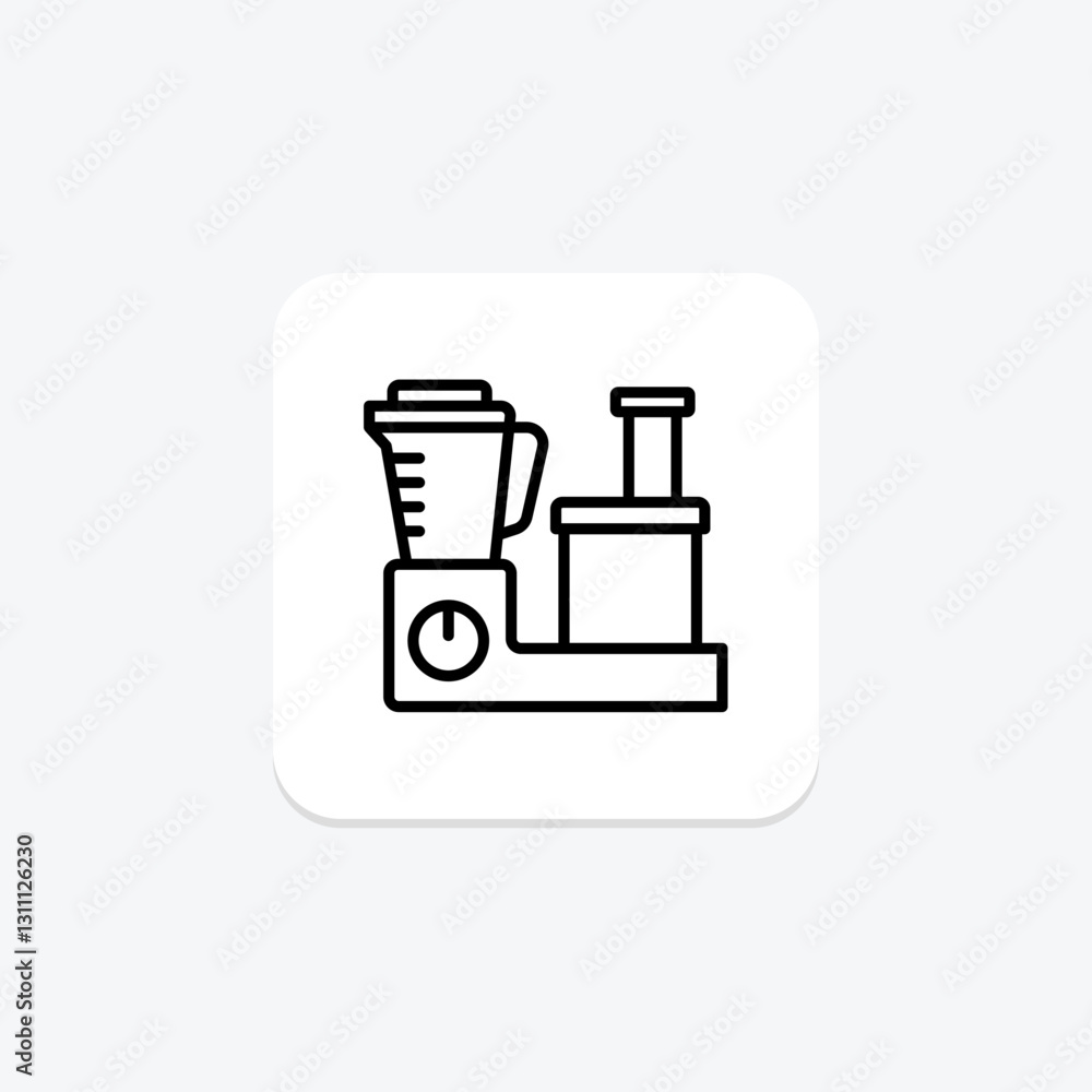 Food Processor line icon, vector, pixel perfect, illustrator file Food Processor line icon, vector, pixel perfect, illustrator file